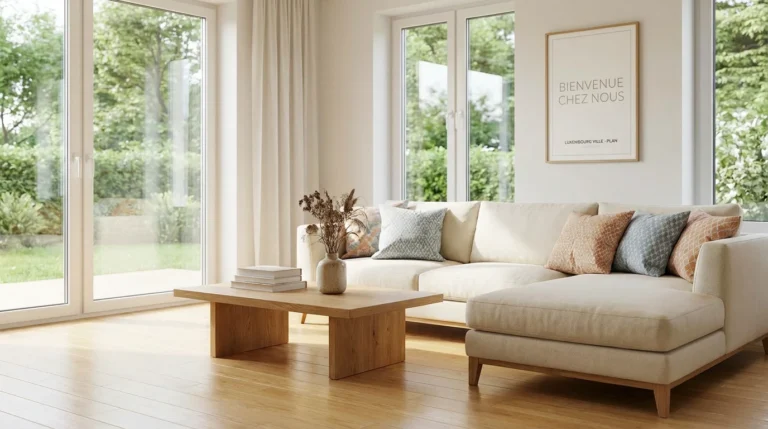 Salon de maison particulière impeccable après un nettoyage professionnel