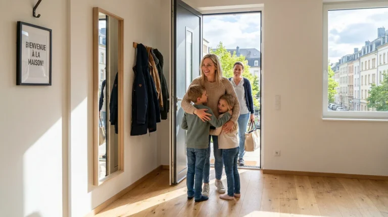 Famille accueillant une nounou à domicile au Luxembourg