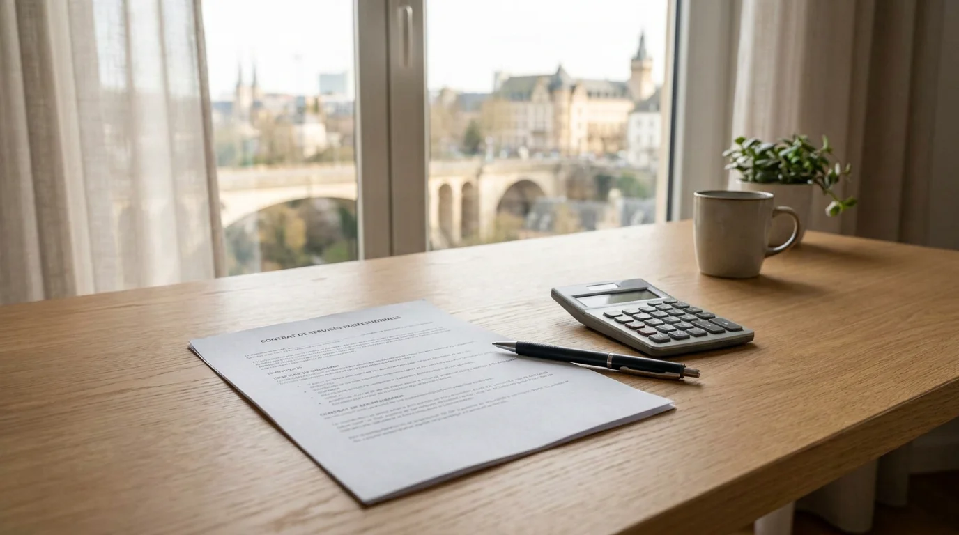 Contrat de travail pour une employée de maison au Luxembourg sur un bureau