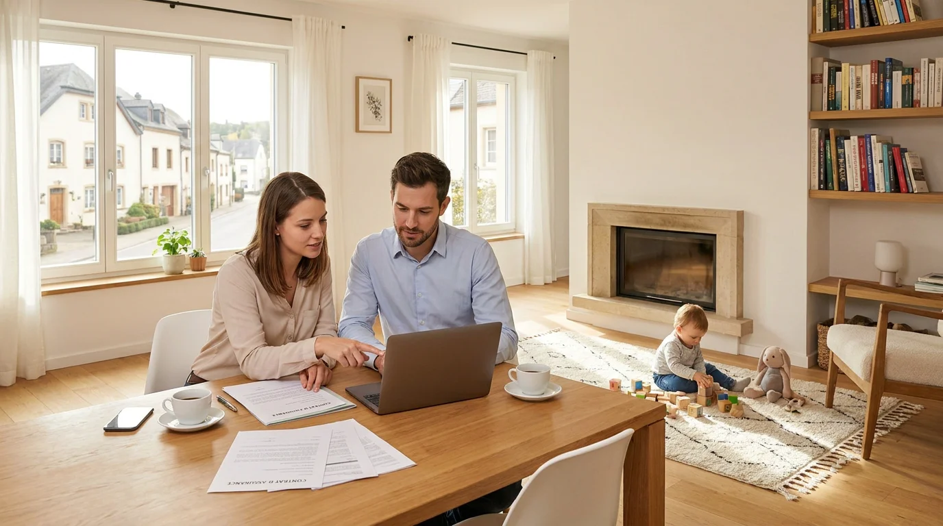 Parents consultant les aides financières pour la garde d'enfants à Luxembourg