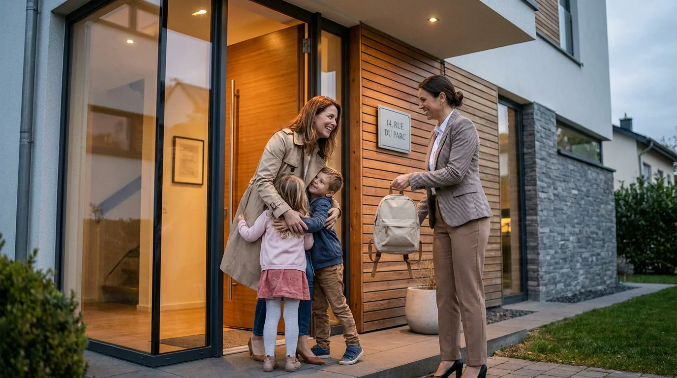 Famille accueillant une garde d'enfants à domicile à Luxembourg