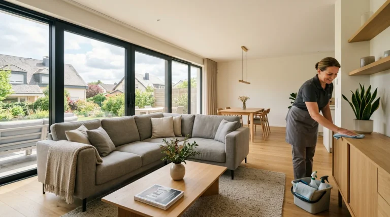 Intérieur lumineux et impeccable entretenu par une aide ménagère professionnelle au Luxembourg