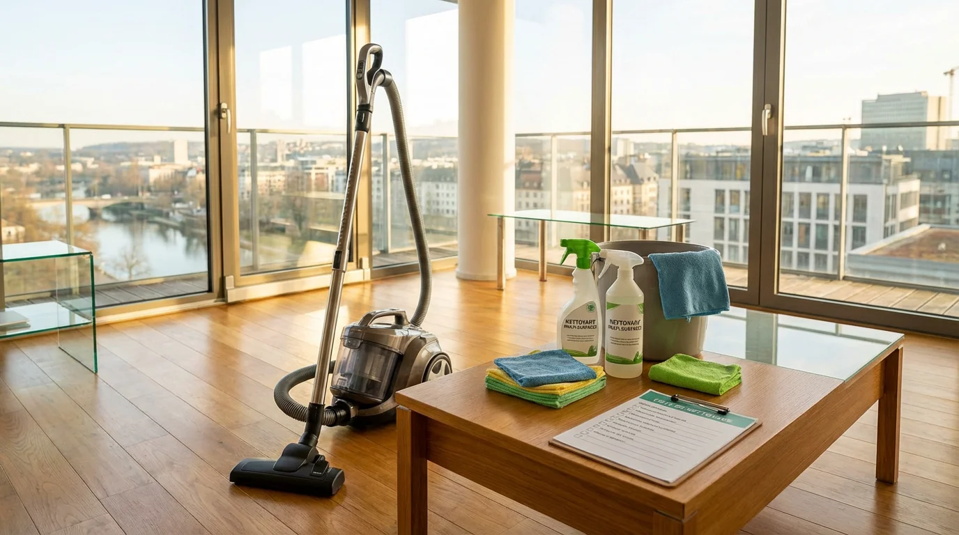 Appartement moderne et propre à Luxembourg après un nettoyage professionnel