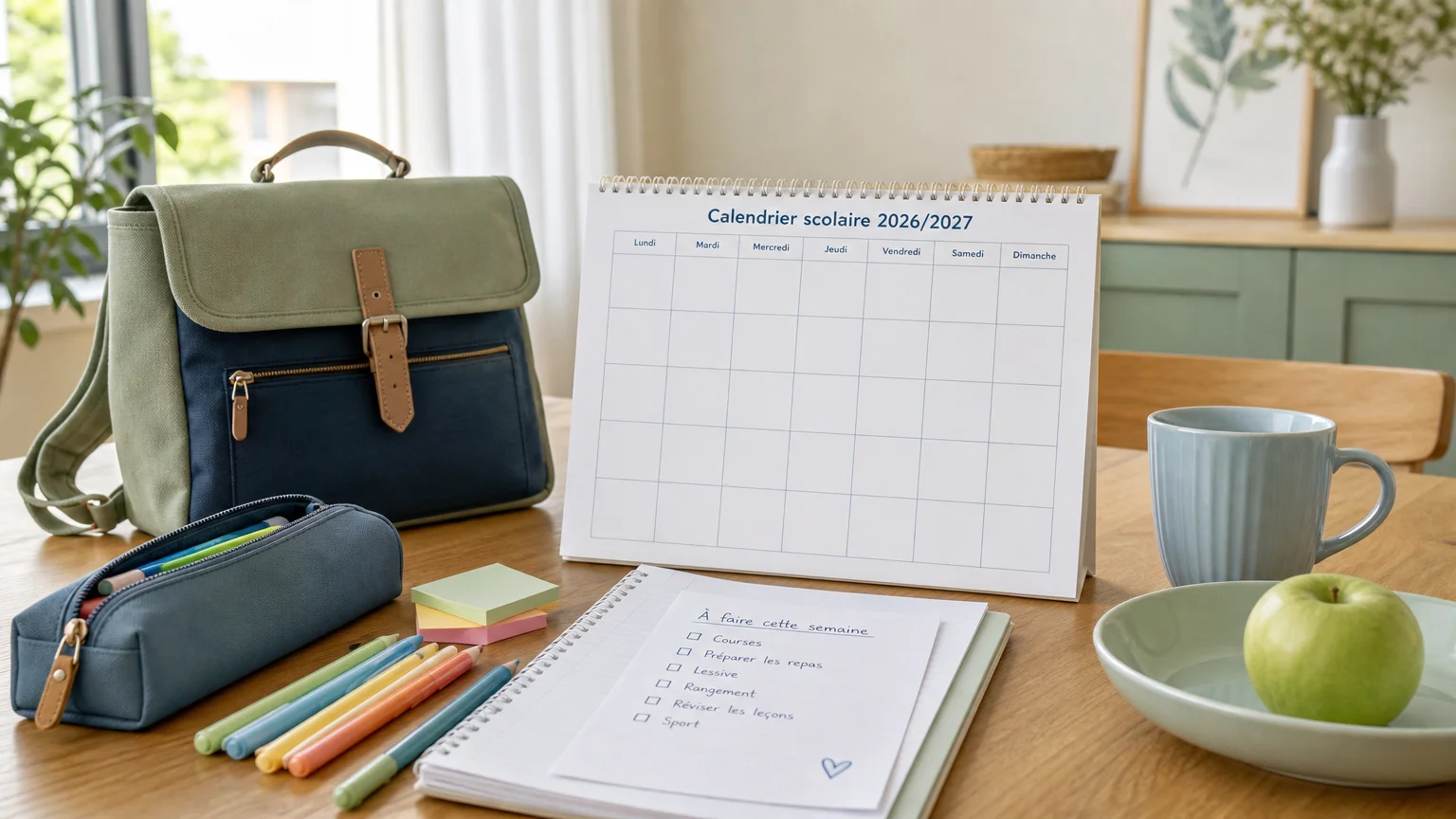 Calendrier scolaire et fournitures préparés avant la rentrée au Luxembourg