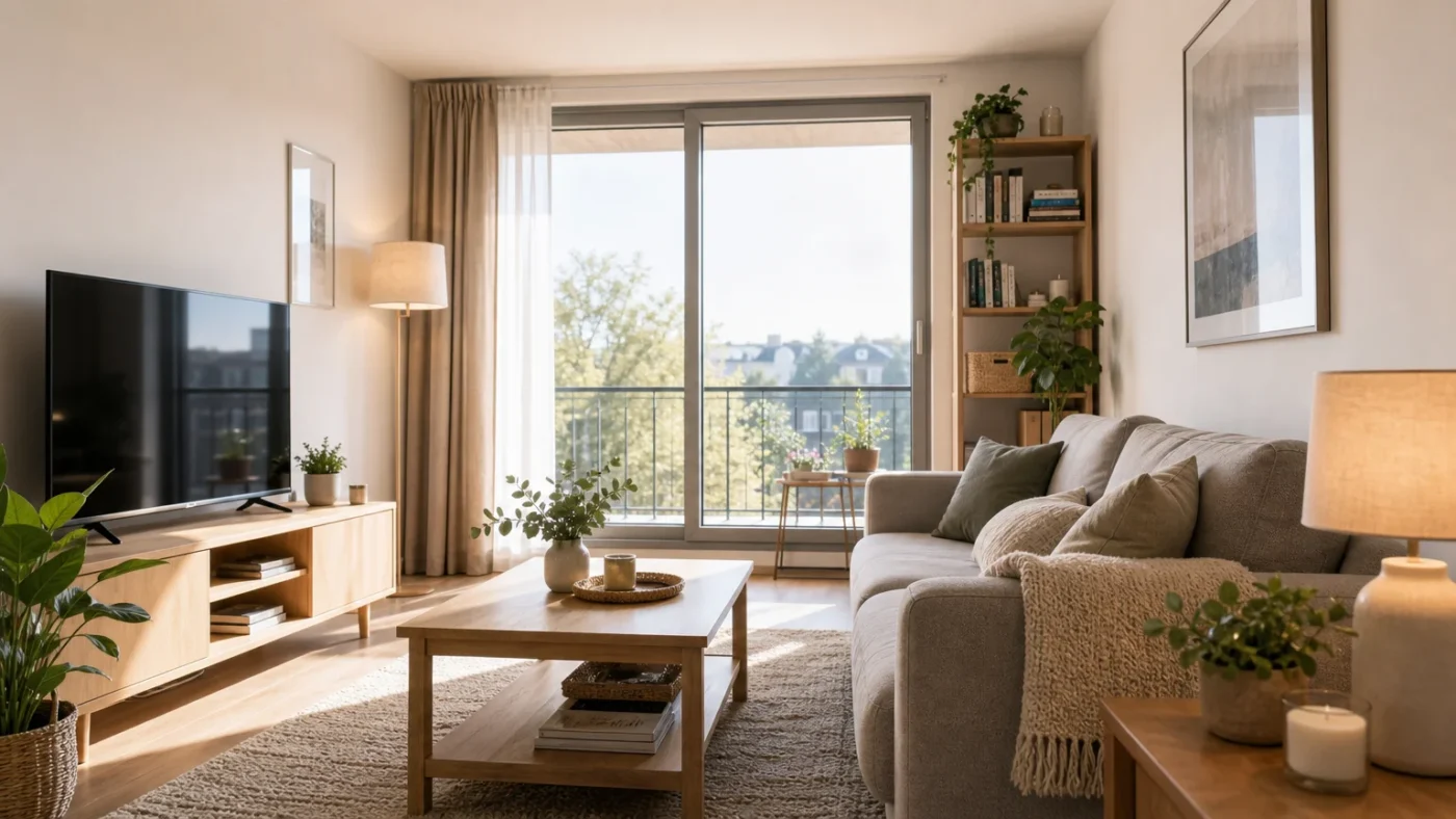 Intérieur lumineux et entretenu d’un appartement à Luxembourg